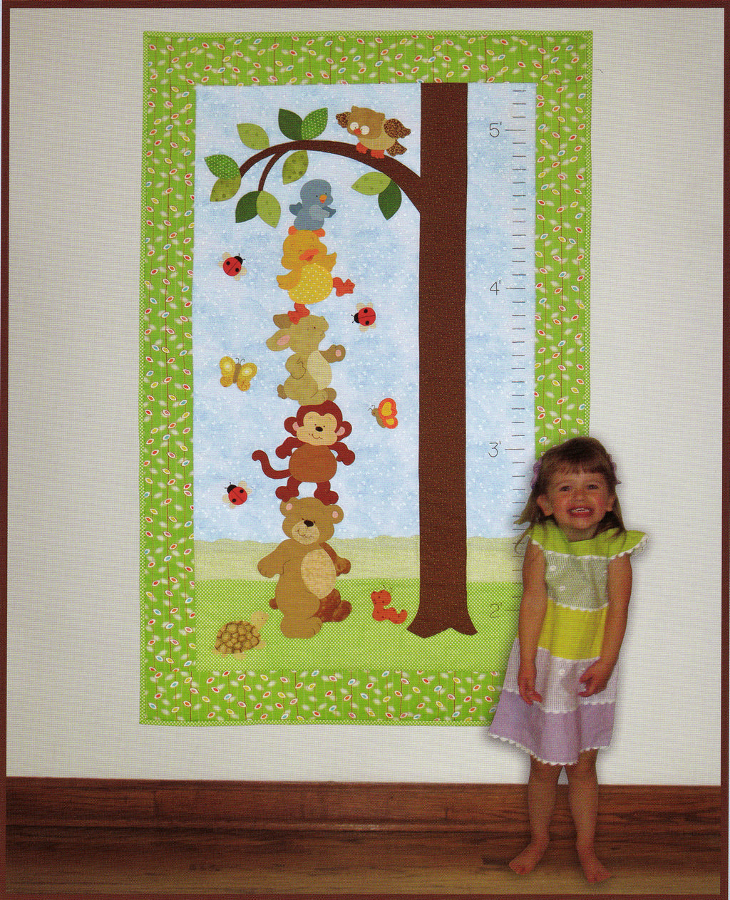 Critter Babies Growth Chart Finished Quilt