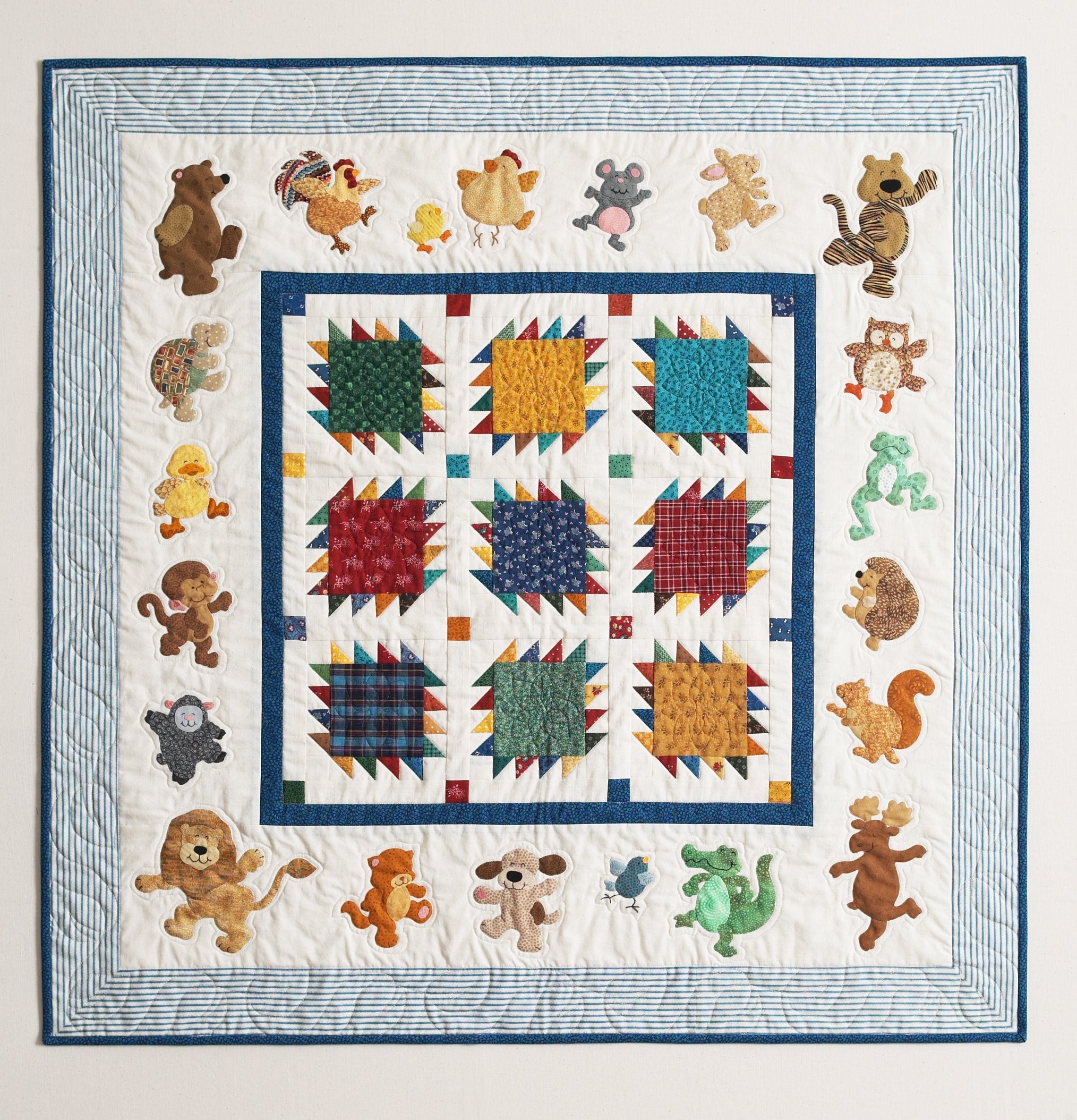 Critters Dancin’ in the Moonlight Finished Quilt: “Critter Hollow"