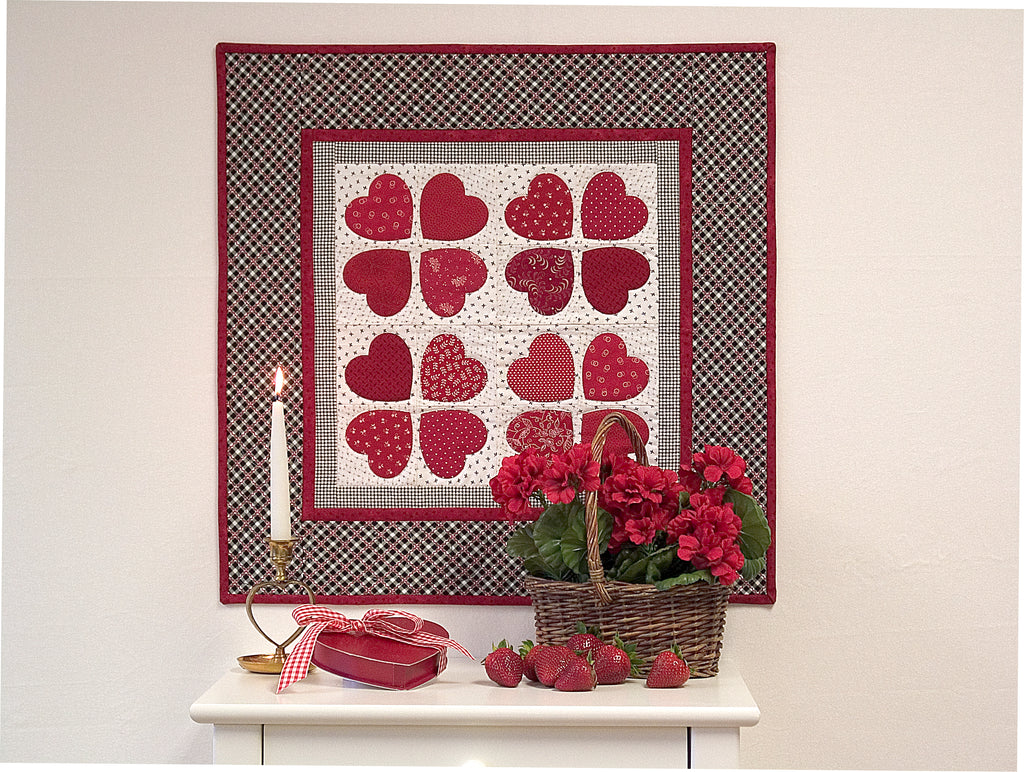 Holiday Scrapbook Finished Quilt: “Candy Hearts Table Topper or Wall Hanging"