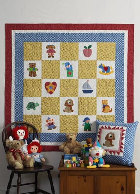 Alphabears Finished Quilt: "Toy Box."