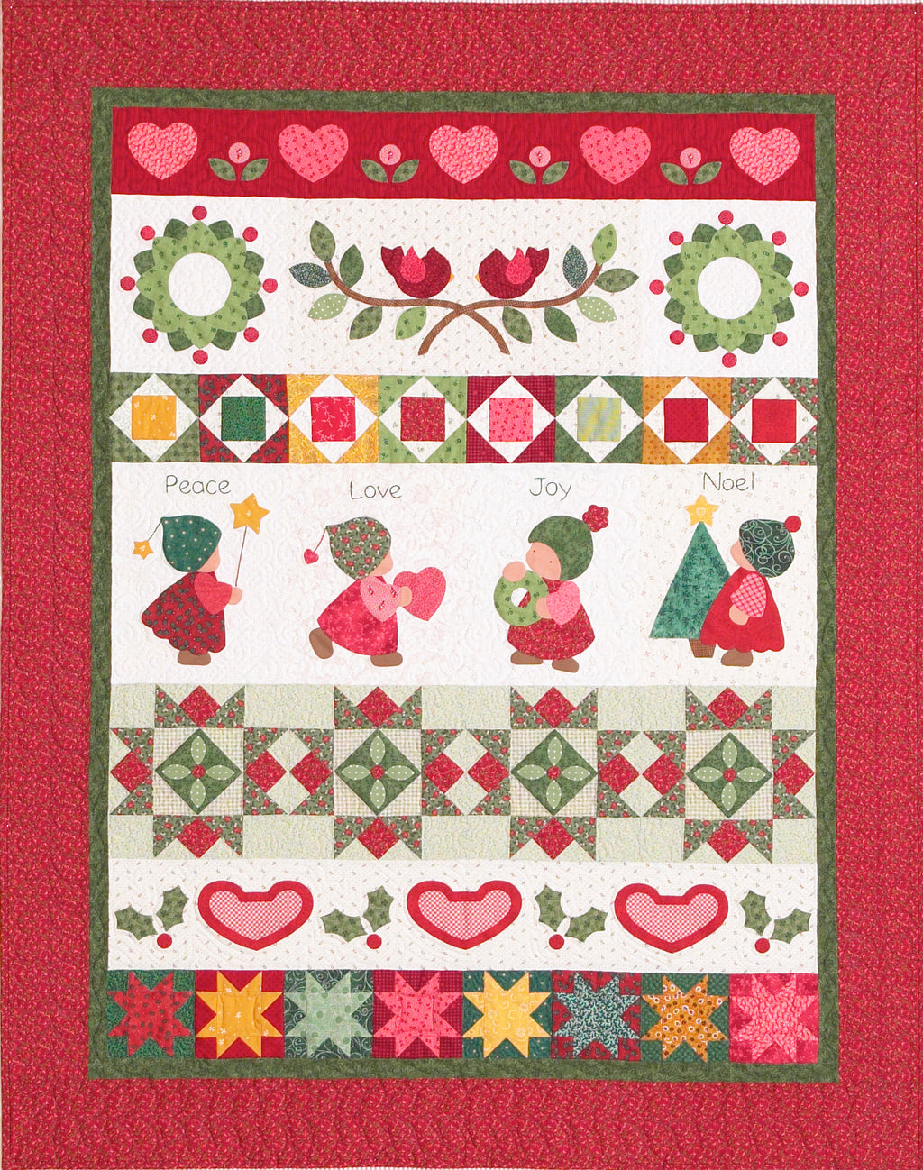 Sugarplum Christmas Finished Quilt: “Noel Sampler"