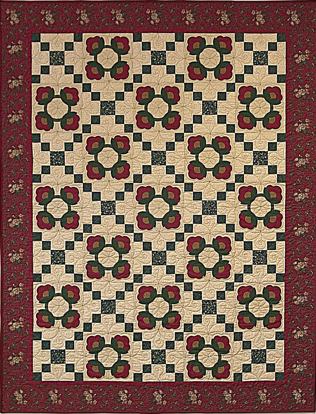 Holiday Scrapbook Finished Quilt: “Noel Wreaths Quilt"